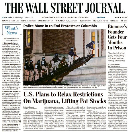 Binance’s Founder Gets Four Months In Prison | The Wall Street Journal -- Wed., May 01, 2024