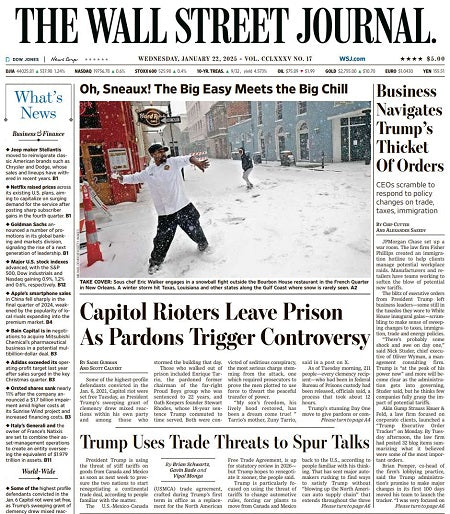 Business Navigates Trump’s Thicket Of Orders | The Wall Street Journal -- Wed., January 22, 2025