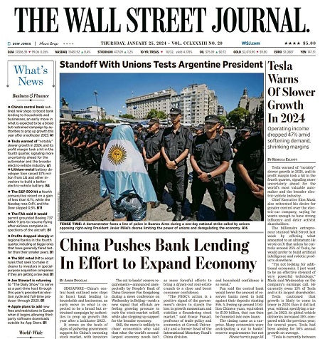 Tesla Warns Of Slower Growth In 2024 | The Wall Street Journal -- Thu., January 25, 2024