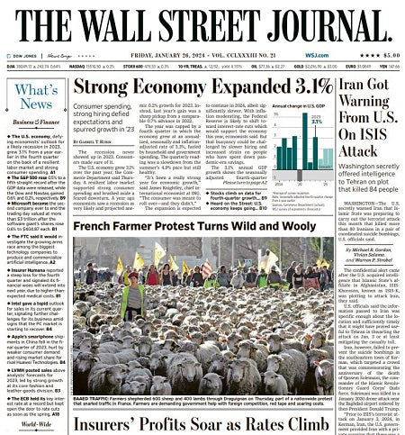 Iran Got Warning From U.S. On ISIS Attack | The Wall Street Journal -- Fri., January 26, 2024