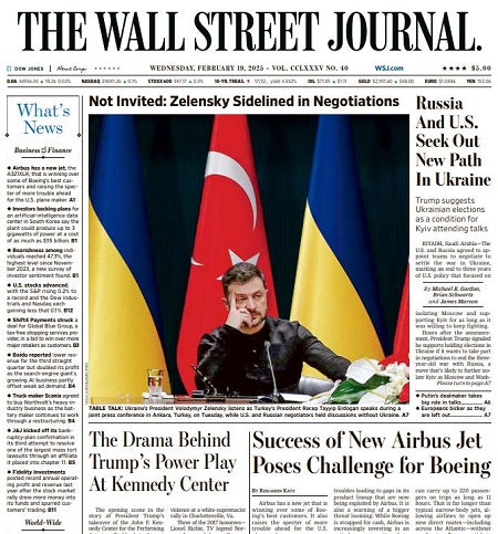 Russia And U.S. Seek Out New Path In Ukraine | The Wall Street Journal -- Wed., February 19, 2025