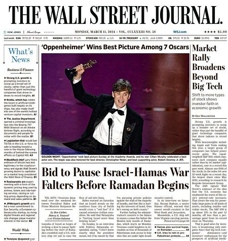 Market Rally Broadens Beyond Big Tech | The Wall Street Journal -- Mon., March 11, 2024