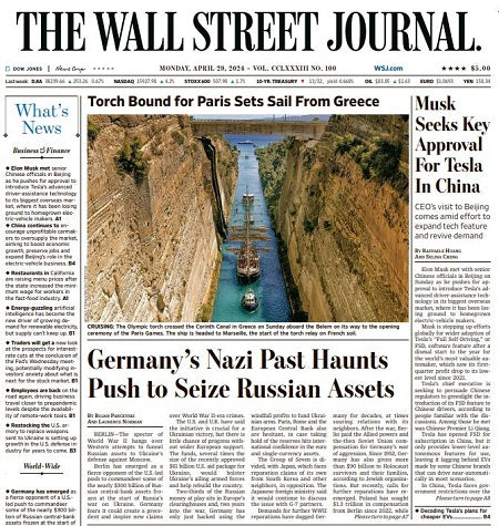 Musk Seeks Key Approval For Tesla In China | The Wall Street Journal -- Mon., April 29, 2024
