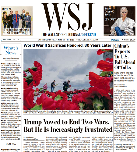 China’s Exports To U.S. Fall Ahead Of Talks | The Wall Street Journal -- Sat./Sun., May 10/11, 2025