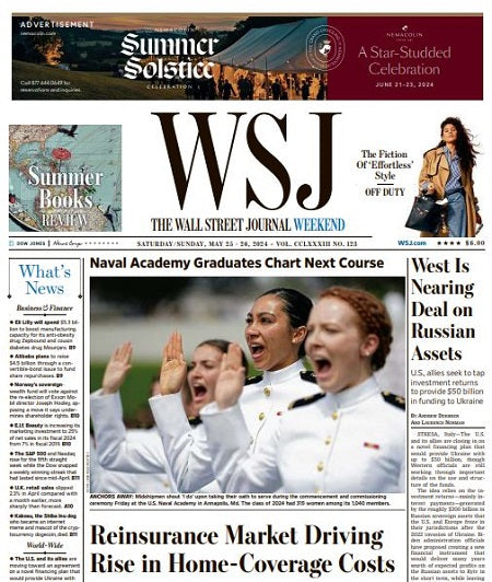 West Is Nearing Deal on Russian Assets | The Wall Street Journal -- Sat./Sun., May 25/26, 2024