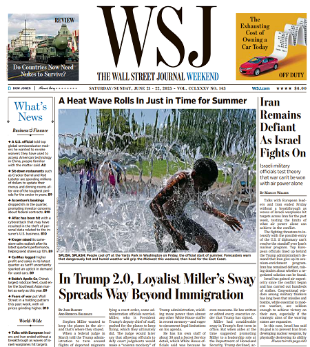 Iran Remains Defiant As Israel Fights On | The Wall Street Journal -- Sat./Sun., June 21/22, 2025
