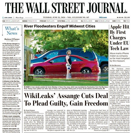 Apple Hit By First Charges Under EU Tech Law | The Wall Street Journal -- Tue., June 25, 2024