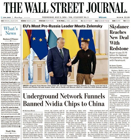 Skydance Reaches New Deal With Redstone | The Wall Street Journal -- Wed., July 03, 2024