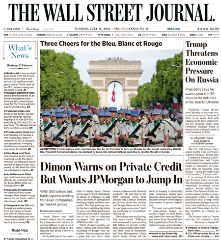 Trump Threatens Economic Pressure On Russia | The Wall Street Journal -- Tue., July 15, 2025