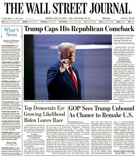 Trump Caps His Republican Comeback | The Wall Street Journal -- Fri., July 19, 2024