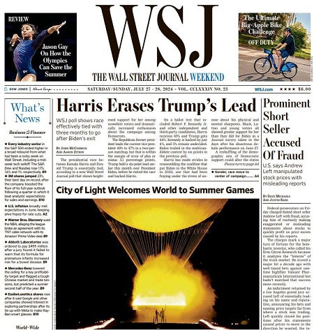 Prominent Short Seller Accused Of Fraud | The Wall Street Journal -- Sat./Sun., July 27/28, 2024