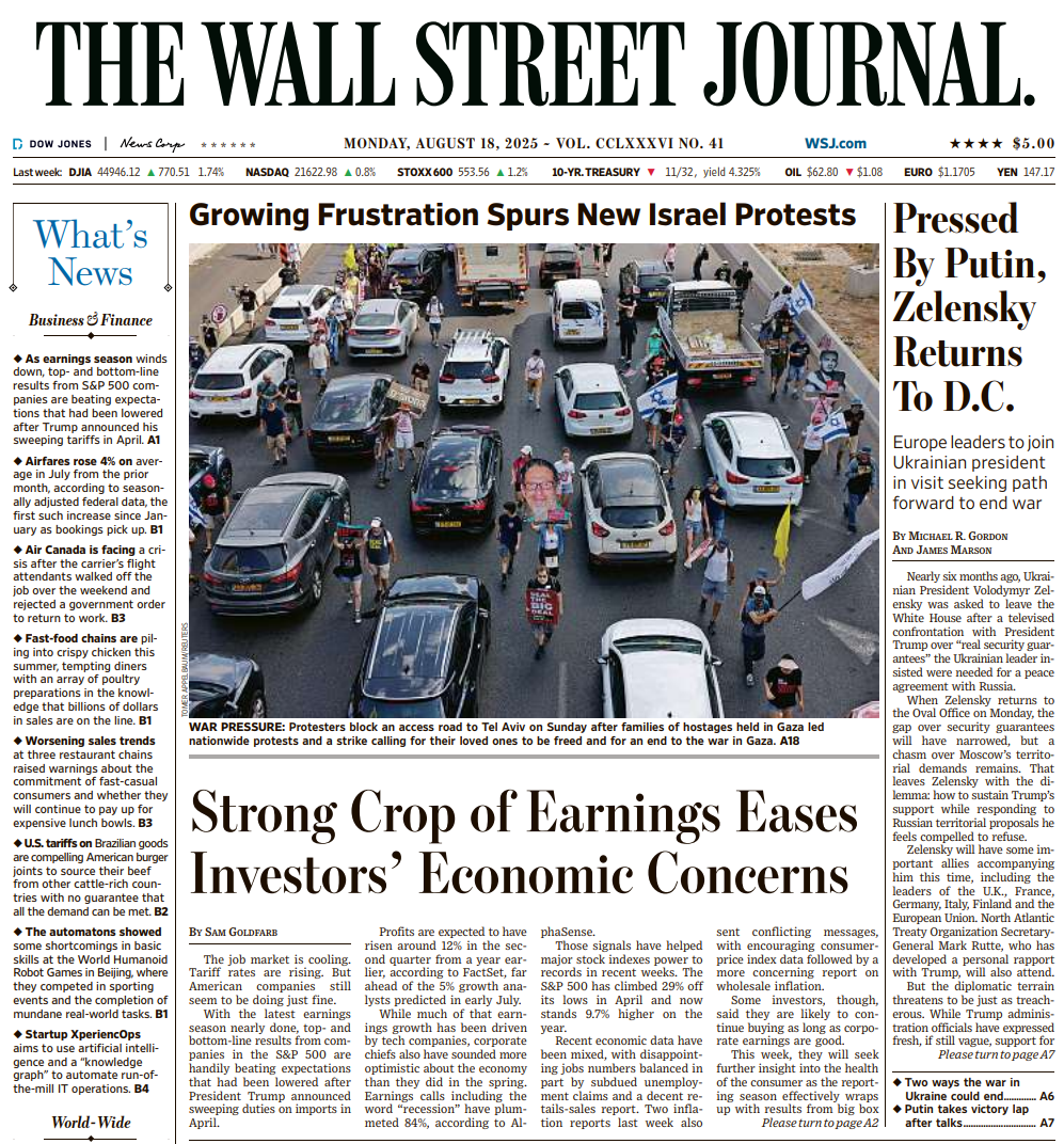 Pressed By Putin, Zelensky Returns To D.C. | The Wall Street Journal -- Mon., August 18, 2025
