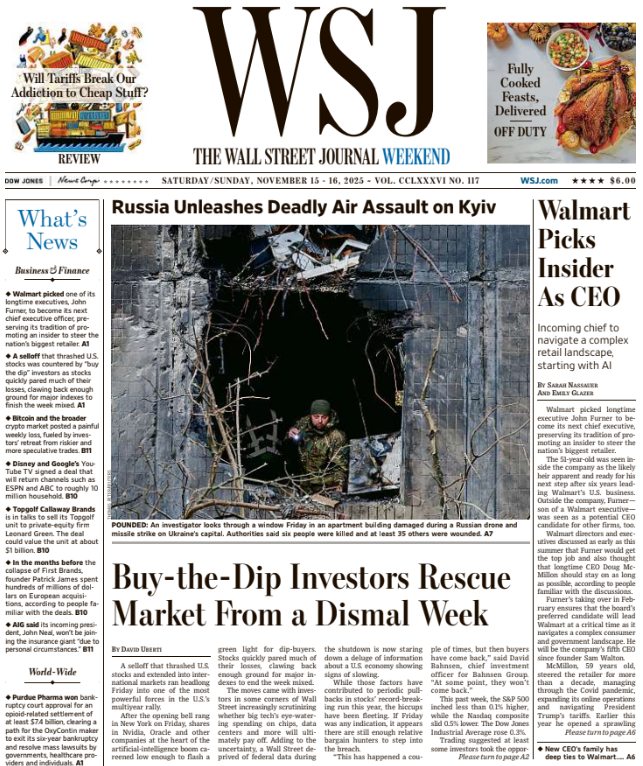 Walmart Picks Insider As CEO | The Wall Street Journal -- Sat./Sun., November 15/16, 2025