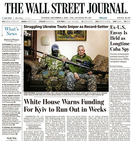 Ex-U.S. Envoy Is Held as Longtime Cuba Spy | The Wall Street Journal -- Tue., December 05, 2023