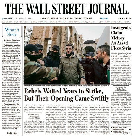 Insurgents Claim Victory As Assad Flees Syria | The Wall Street Journal -- Mon., December 09, 2024