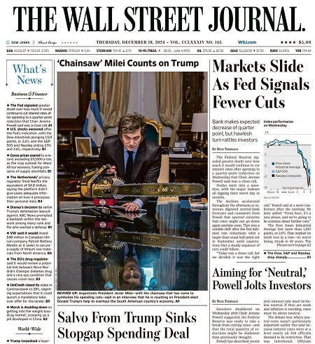 Markets Slide As Fed Signals Fewer Cuts | The Wall Street Journal -- Thu., December 19, 2024