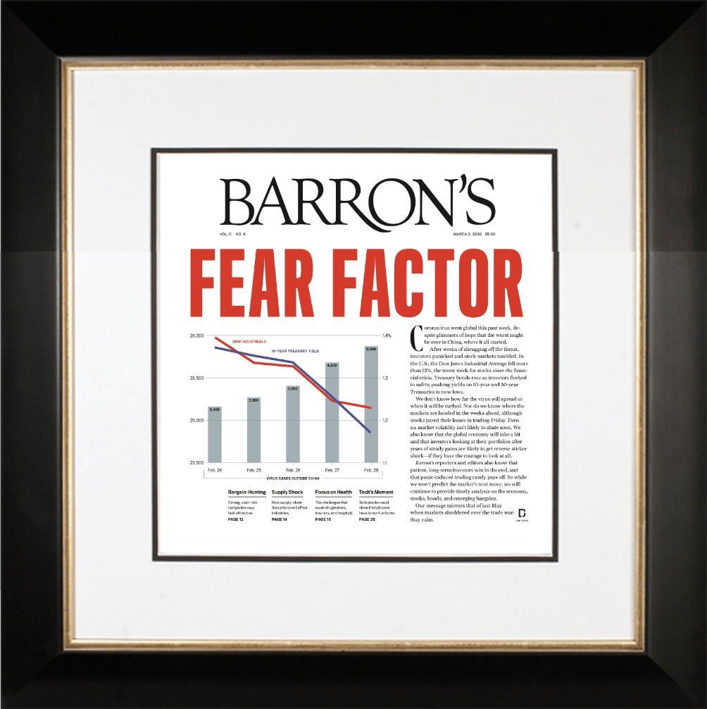 Fear Factor | Barron's, Framed Reprint, March 2, 2020