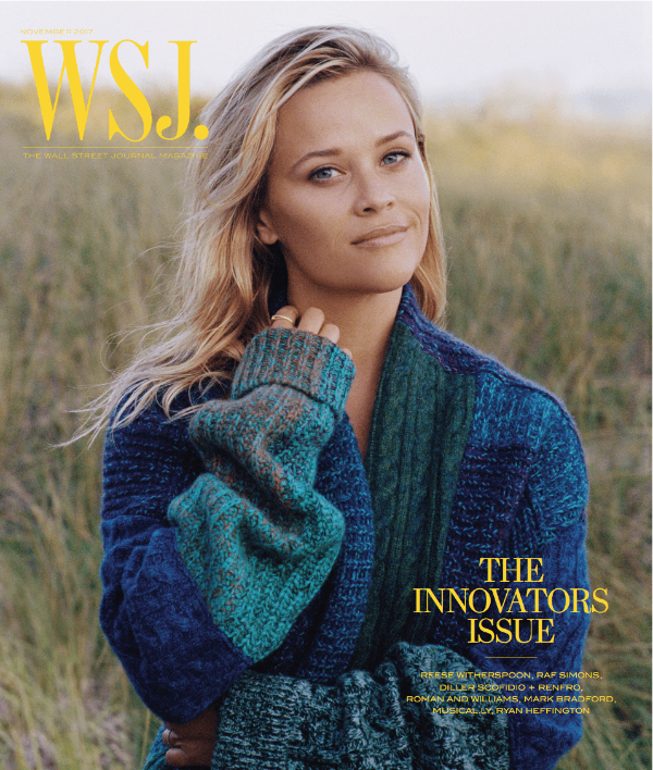 Reese Witherspoon November 2017 WSJ. Magazine cover
